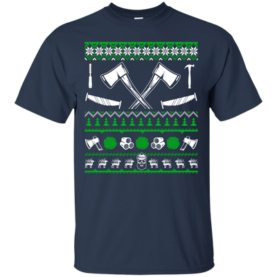 Lumberjack Christmas Sweater-T-Shirt & Hoodie-Classic T-Shirt-Navy