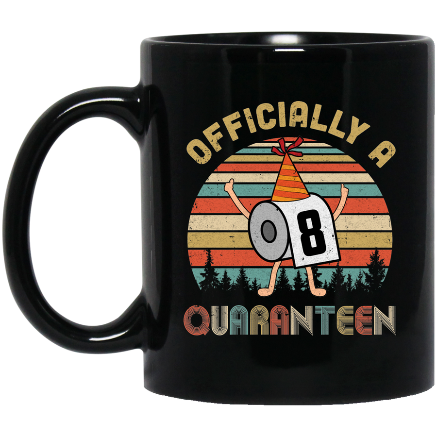 Officially A 8th Quaranteen 2013 Birthday Social Distancing Youth Mug-Coffee Mug-BM11OZ 11 oz. Black Mug-Black