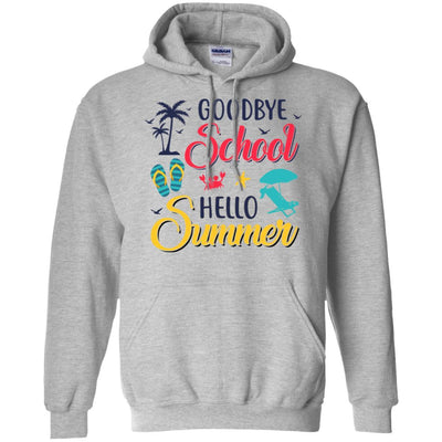 Goodbye School Hello Summer Vintage Retro Style-T-Shirt & Hoodie-Pullover Hoodie-Sport Grey