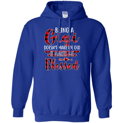 Red Plaid Funny Being A Gigi Doesn't Make Me Old-T-Shirt & Hoodie-Pullover Hoodie-Royal