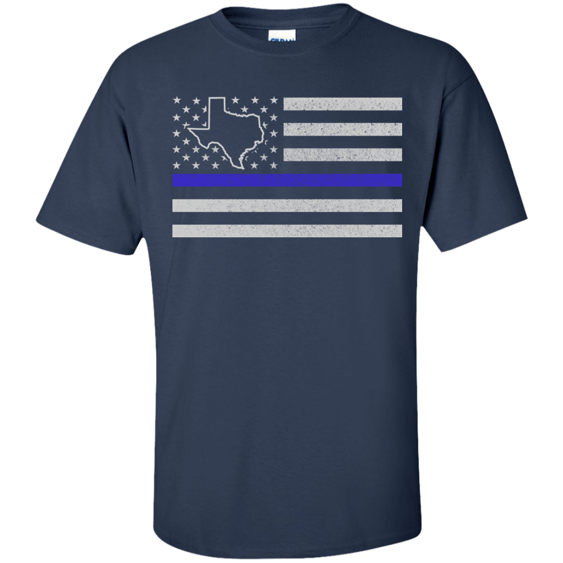 Texas Thin Blue Line Police State-T-Shirt & Hoodie-Classic T-Shirt-Navy