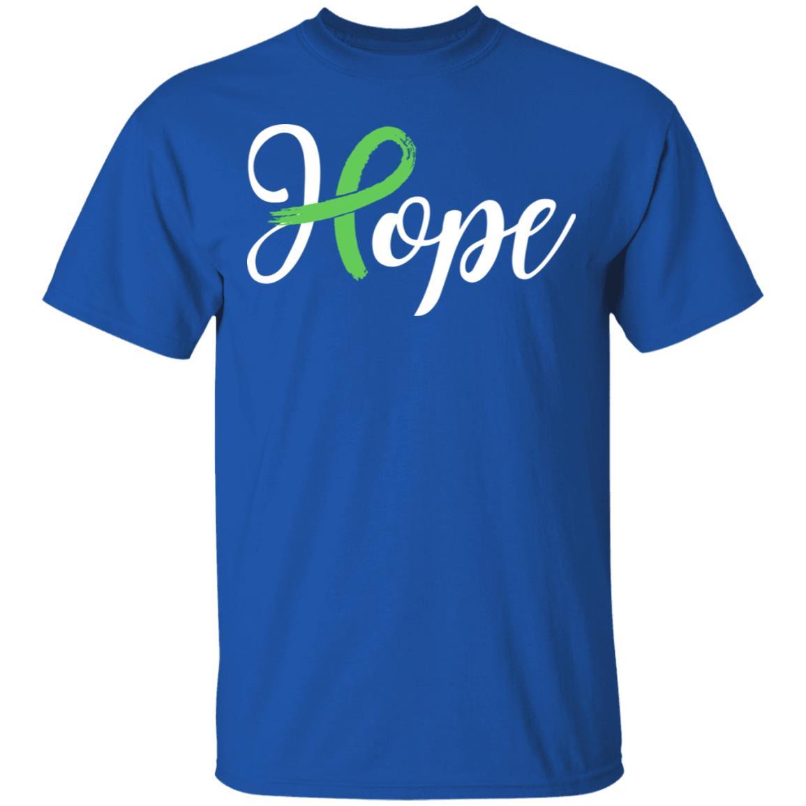 Kidney Disease Liver Cancer Awareness Green Ribbon Hope-T-Shirt & Hoodie-Classic T-Shirt-Royal