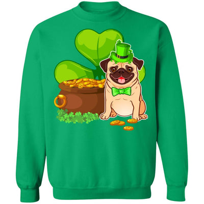 Pug St Patrick's Day Irish Dog Lover Funny Gifts-T-Shirt & Hoodie-Crewneck Sweatshirt-Irish Green