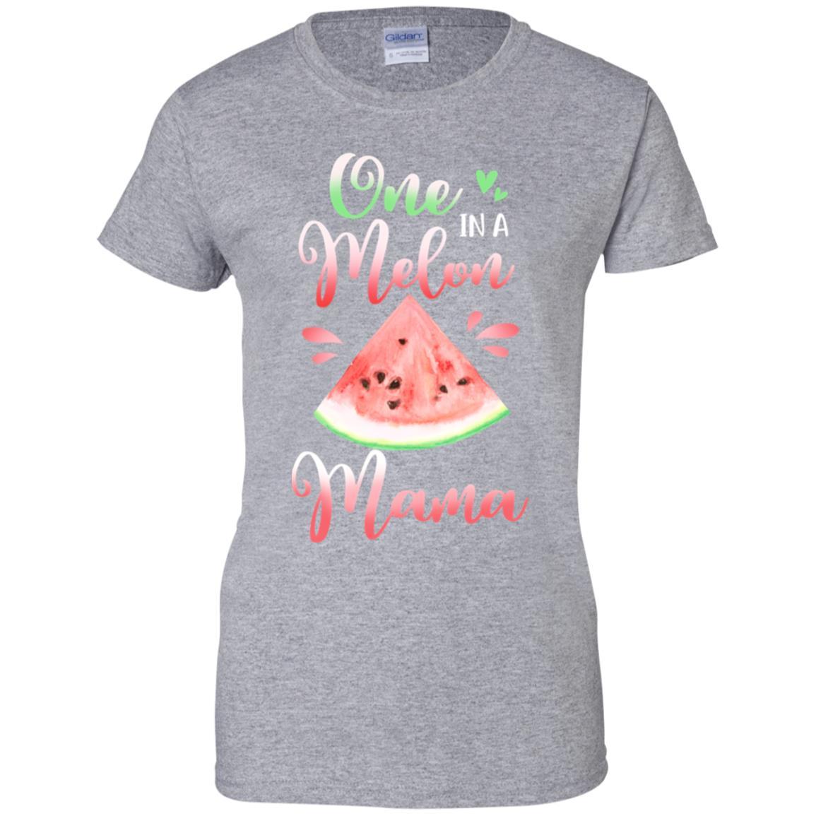 One In A Melon Mama Watermelon Birthday Mothers Day-T-Shirt & Hoodie-Women's T-Shirt-Sport Grey