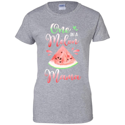 One In A Melon Mama Watermelon Birthday Mothers Day-T-Shirt & Hoodie-Women's T-Shirt-Sport Grey