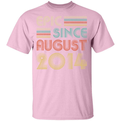 Epic Since August 2014 Vintage 7th Birthday Gifts Youth-Youth Shirt-Youth T-Shirt-Light Pink
