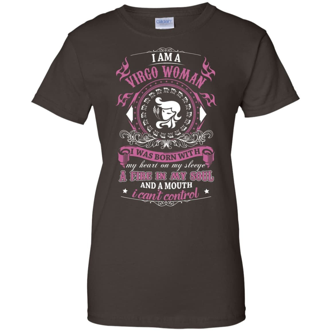 I Am A Virgo Woman I Was Born With My Heart On My Sleeve-T-Shirt & Hoodie-Women's T-Shirt-Dark Chocolate