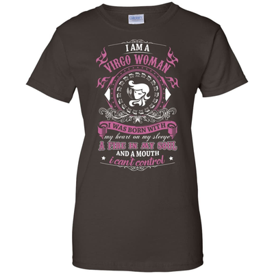 I Am A Virgo Woman I Was Born With My Heart On My Sleeve-T-Shirt & Hoodie-Women's T-Shirt-Dark Chocolate