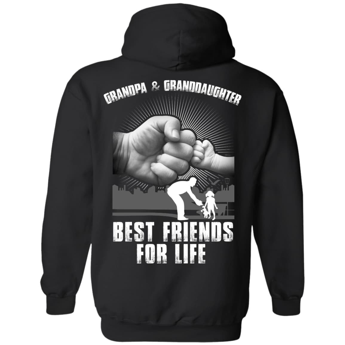 Grandpa And Granddaughter Best Friends For Life-T-Shirt & Hoodie-Pullover Hoodie-Black