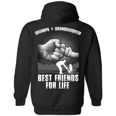 Grandpa And Granddaughter Best Friends For Life-T-Shirt & Hoodie-Pullover Hoodie-Black