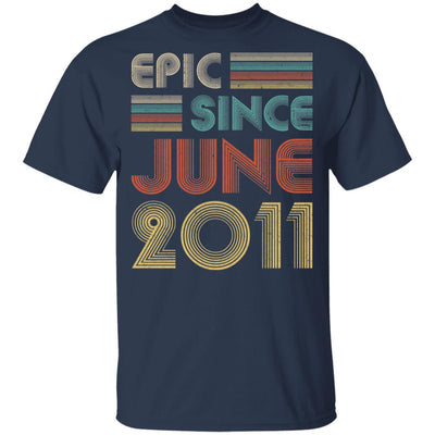 Epic Since June 2011 Vintage 10th Birthday Gifts Youth-Youth Shirt-Youth T-Shirt-Navy