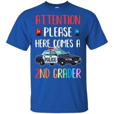 Kids First Day Of School 2021 2nd Grade Police Attention Please Youth-T-Shirt & Hoodie-Youth T-Shirt-Royal