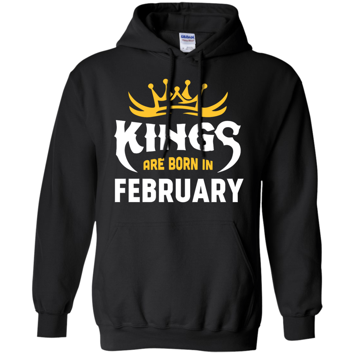 Kings Are Born In February-T-Shirt & Hoodie-Pullover Hoodie-Black