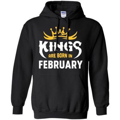 Kings Are Born In February-T-Shirt & Hoodie-Pullover Hoodie-Black