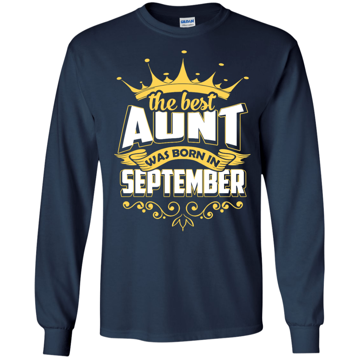 The Best Aunt Was Born In September-T-Shirt & Hoodie-Long Sleeve T-Shirt-Navy