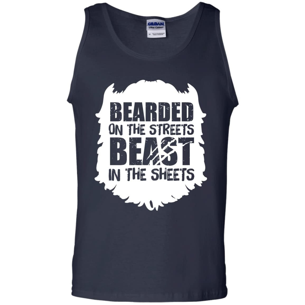 Bearded On The Streets Beast In The Sheets-T-Shirt & Hoodie-Unisex Tank-Navy