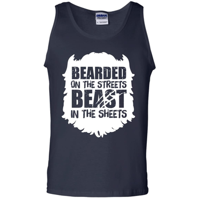 Bearded On The Streets Beast In The Sheets-T-Shirt & Hoodie-Unisex Tank-Navy