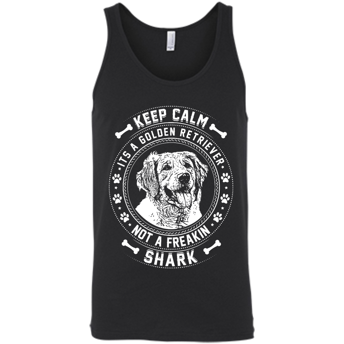 Keep Calm It's A Golden Retriever Not A Freaking Shark-T-Shirt & Hoodie-Unisex Tank-Black