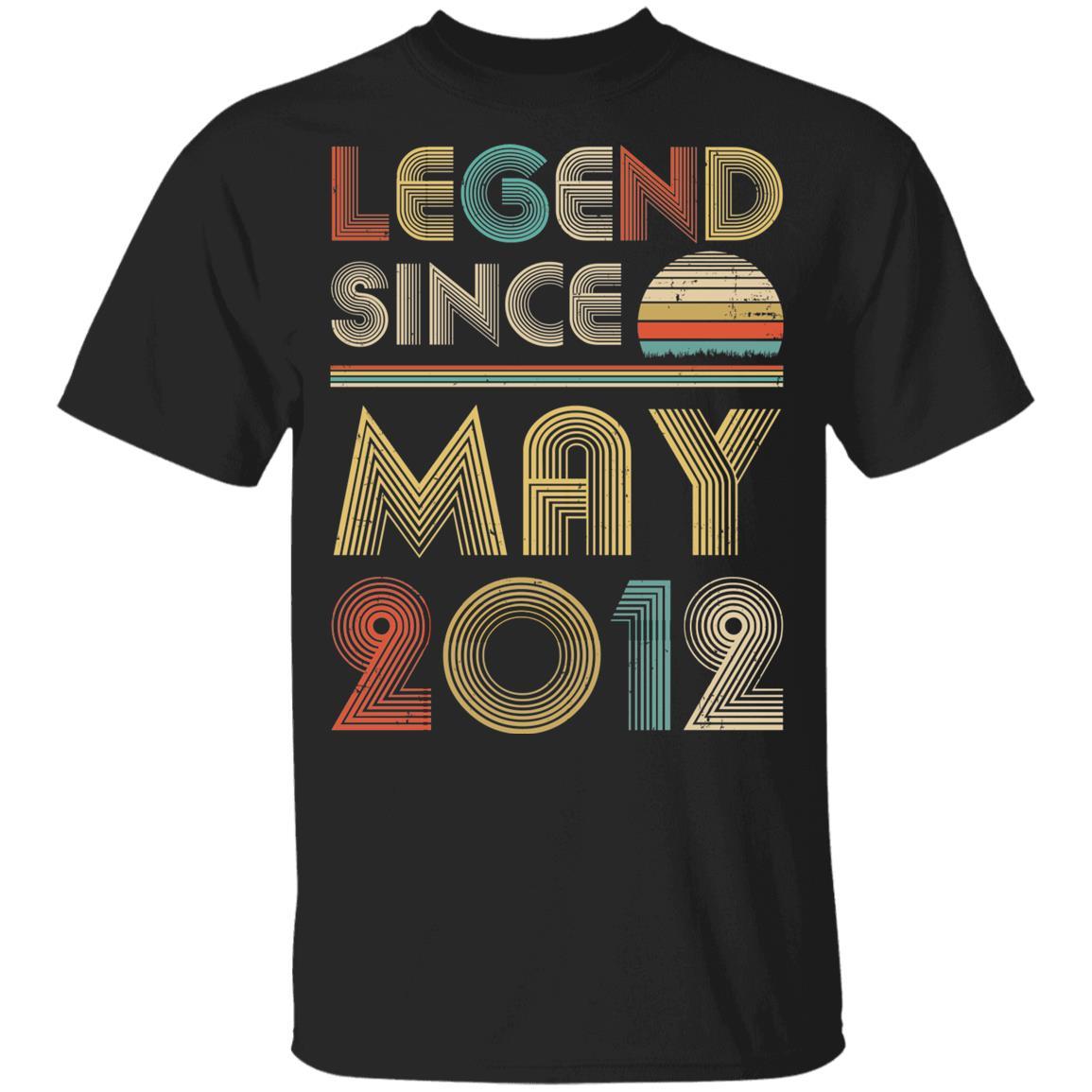 Legend Since May 2012 Vintage 9th Birthday Gifts Youth-Youth Shirt-Youth T-Shirt-Black
