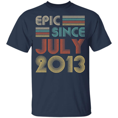 Epic Since July 2013 Vintage 8th Birthday Gifts Youth-Youth Shirt-Youth T-Shirt-Navy