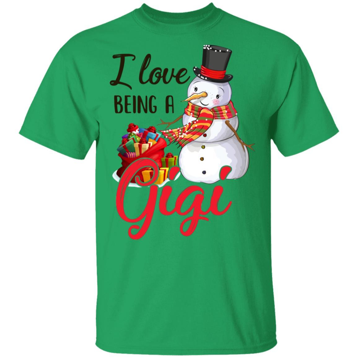 I Love Being A Gigi Snowman Gift For Christmas Day-T-Shirt & Sweatshirt-Classic T-Shirt-Irish Green