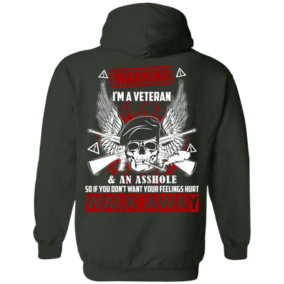 I'm A Veteran And An A**hole-T-Shirt & Hoodie-Pullover Hoodie-Forest Green