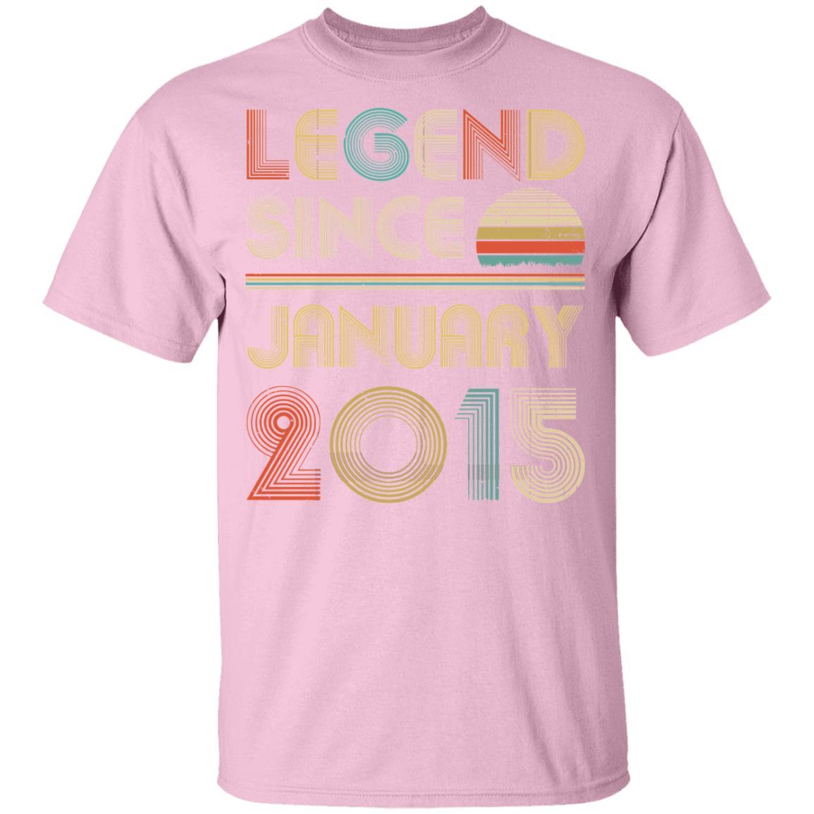Legend Since January 2015 Vintage 6th Birthday Gifts Youth-Youth Shirt-Youth T-Shirt-Light Pink