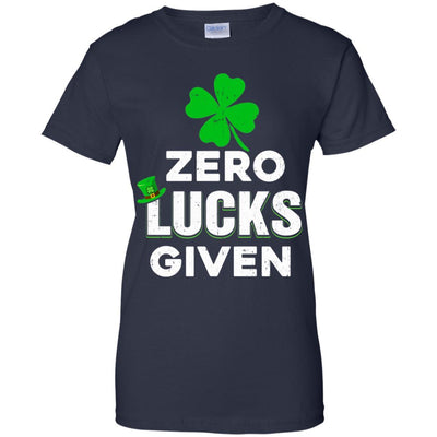 Zero Lucks Given St Patricks Day-T-Shirt & Hoodie-Women's T-Shirt-Navy