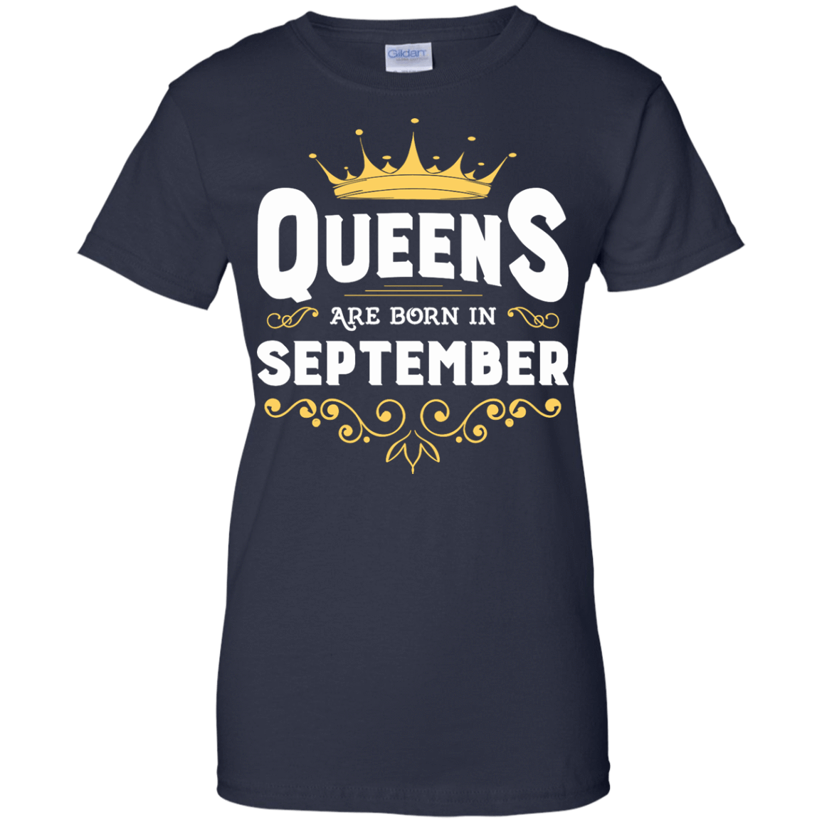 Queens Are Born In September-T-Shirt & Hoodie-Women's T-Shirt-Navy