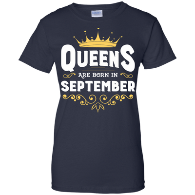 Queens Are Born In September-T-Shirt & Hoodie-Women's T-Shirt-Navy