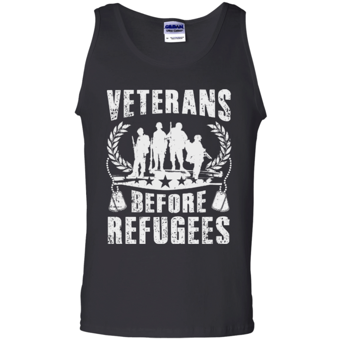 VETERANS BEFORE REFUGEES-T-Shirt & Hoodie-Unisex Tank-Black