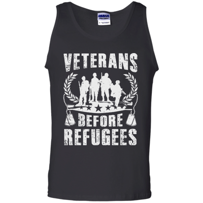 VETERANS BEFORE REFUGEES-T-Shirt & Hoodie-Unisex Tank-Black