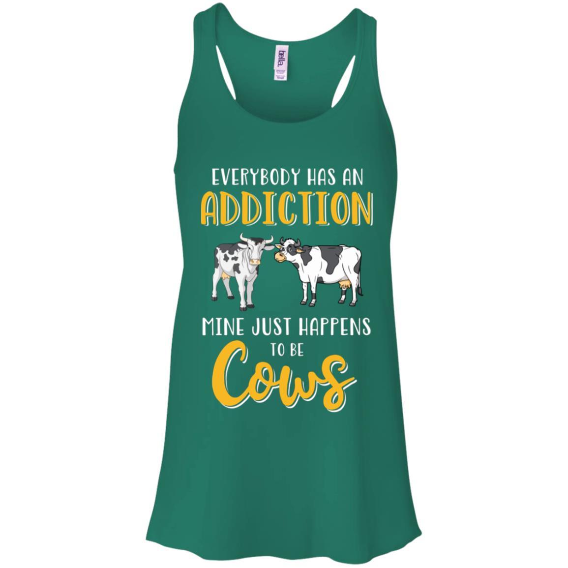 Everybody Has An Addiction Mine Just Happens To Be Cows-T-Shirt & Tank Top-Women's Flowy Racerback Tank-Kelly Green