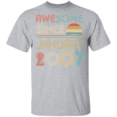 Awesome Since January 2007 Vintage 14th Birthday Gifts-T-Shirt & Hoodie-Classic T-Shirt-Sport Grey