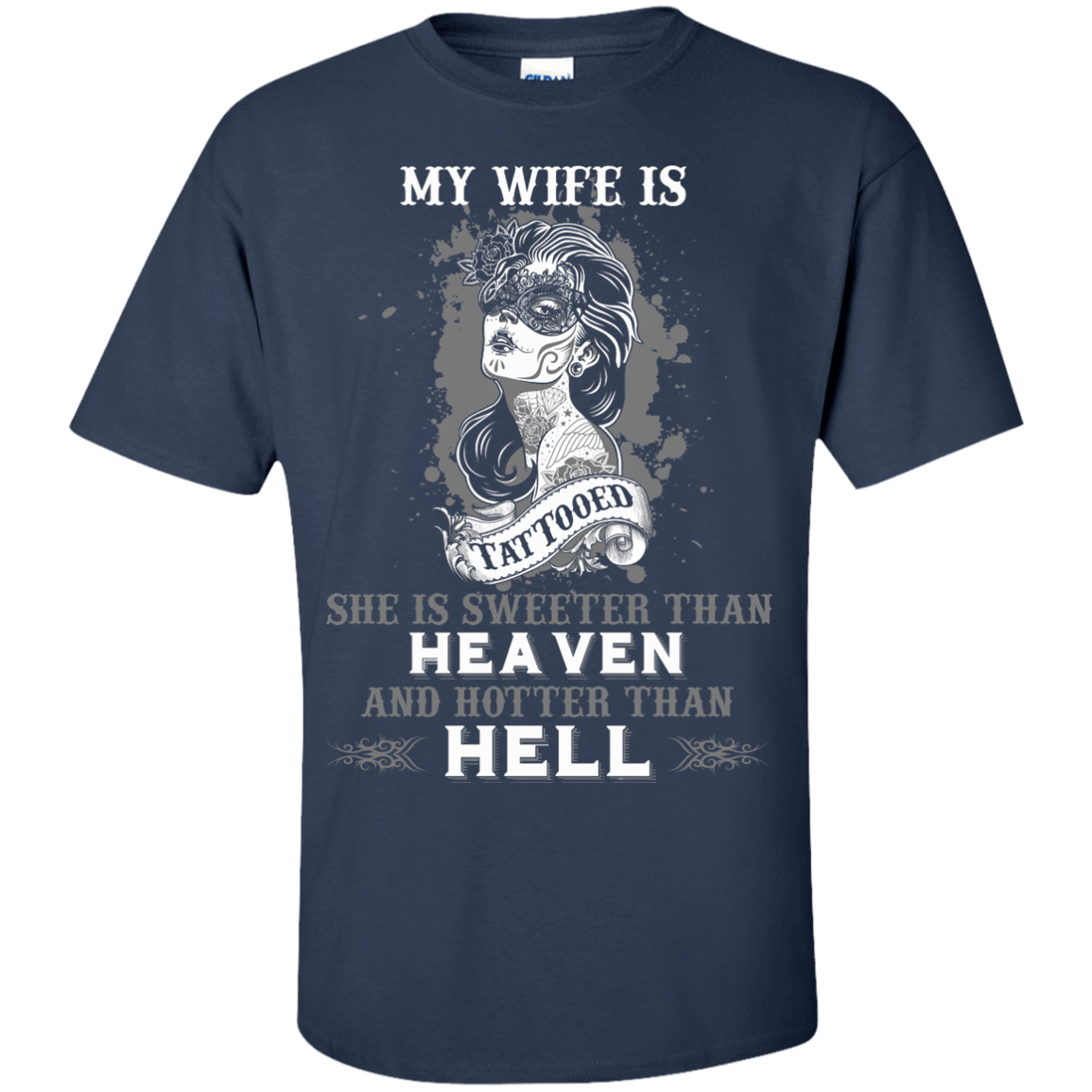 My Wife Is Tattooted-T-Shirt & Hoodie-Classic T-Shirt-Navy