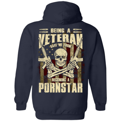 BEING A VETERAN-T-Shirt & Hoodie-Pullover Hoodie-Navy