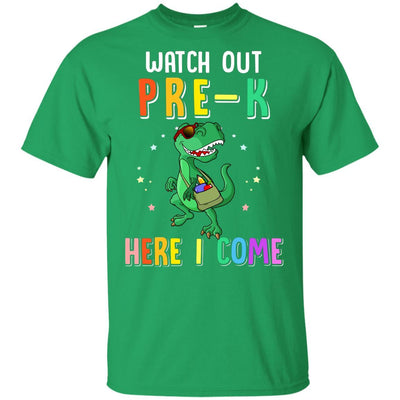 Pre-K Here I Come Dinosaur Back To School Youth-Youth Shirt-Youth T-Shirt-Irish Green