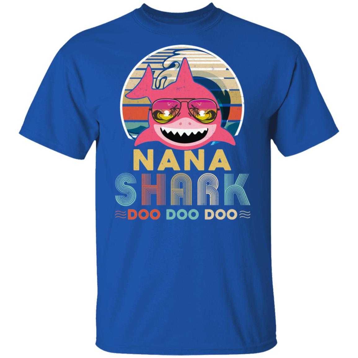 Retro Vintage Nana Shark Doo Doo Doo-T-Shirt & Hoodie-Classic T-Shirt-Royal