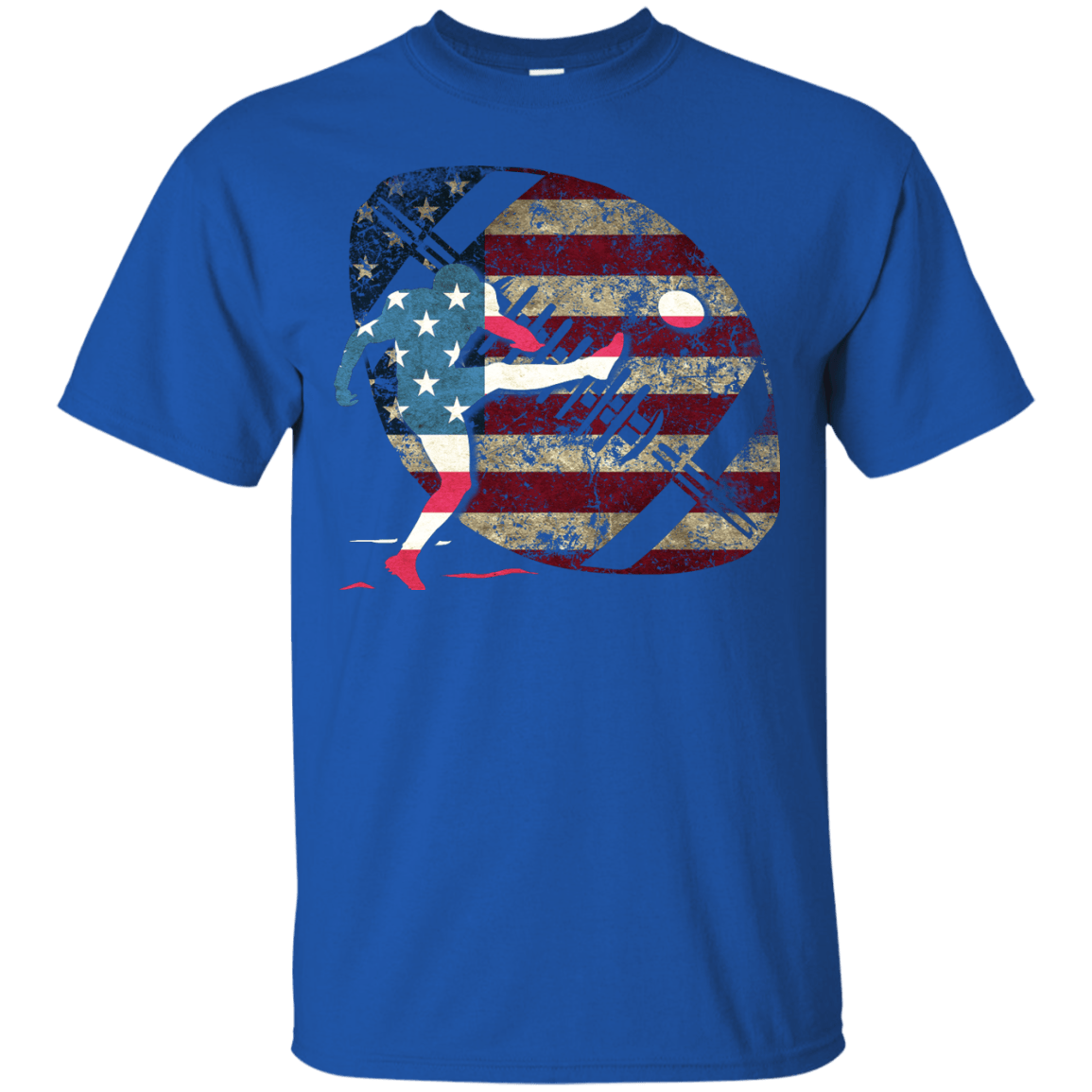 Kicker Football America Flag-T-Shirt & Hoodie-Classic T-Shirt-Royal