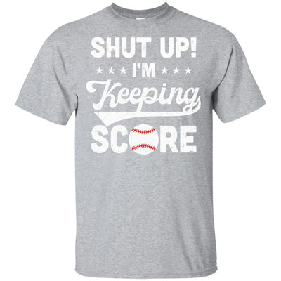 Shut Up I'm Keeping Score Funny Baseball-T-Shirt & Hoodie-Classic T-Shirt-Sport Grey