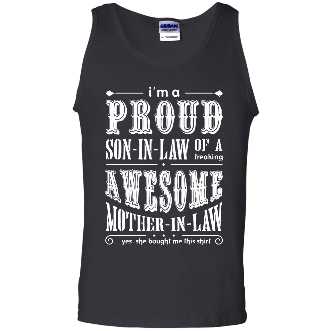 I'm A Proud Son In Law Of A Freaking Awesome Mother In Law-T-Shirt & Hoodie-Unisex Tank-Black