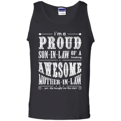 I'm A Proud Son In Law Of A Freaking Awesome Mother In Law-T-Shirt & Hoodie-Unisex Tank-Black