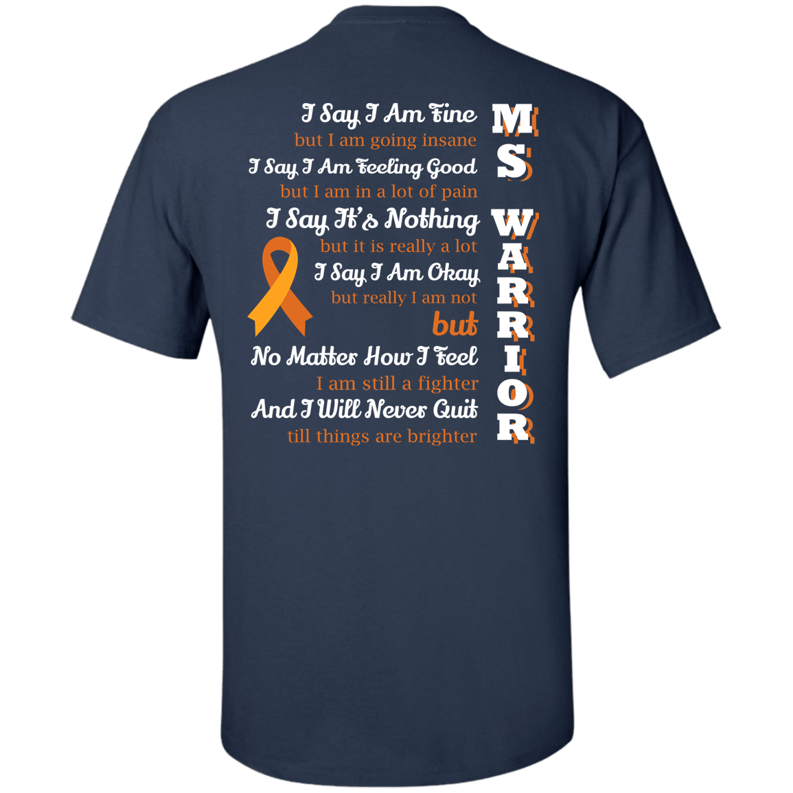 Multiple Sclerosis Warrior-T-Shirt & Hoodie-Classic T-Shirt-Navy