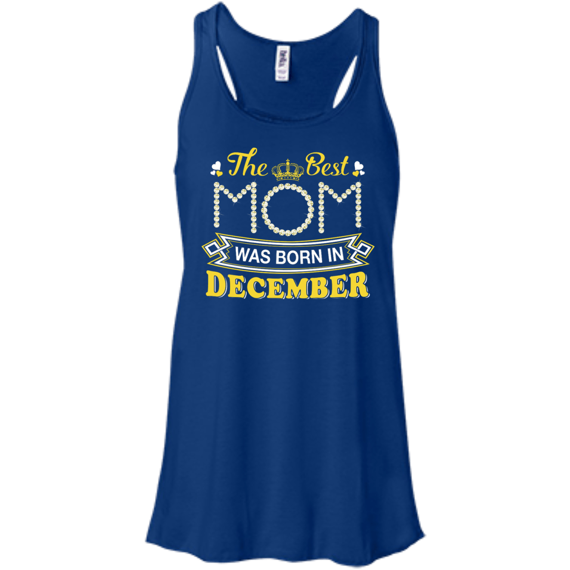 The Best Mom Was Born In December-T-Shirt & Hoodie-Women's Flowy Racerback Tank-True Royal