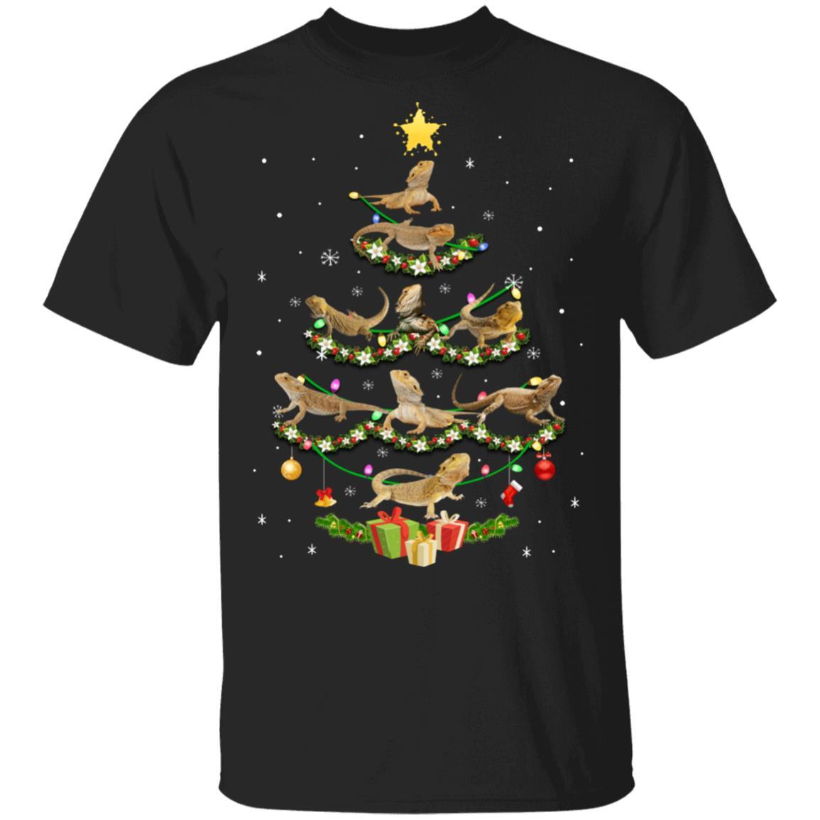 Bearded Dragon Christmas Tree Funny Reptile Lover Xmas Gifts-T-Shirt & Sweatshirt-Classic T-Shirt-Black