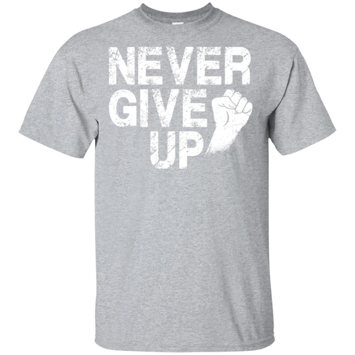 Never Give Up Motivational Soccer Football-T-Shirt & Hoodie-Classic T-Shirt-Sport Grey