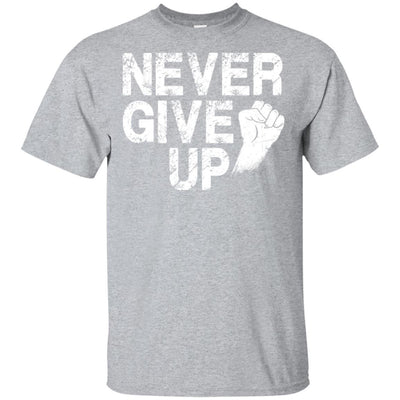 Never Give Up Motivational Soccer Football-T-Shirt & Hoodie-Classic T-Shirt-Sport Grey