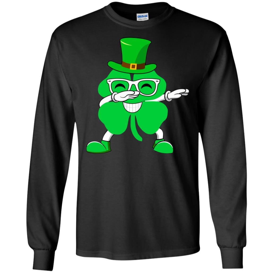 Shamrock Dabbing Happy St Patricks Day Shenanigator-T-Shirt & Hoodie-Long Sleeve T-Shirt-Black