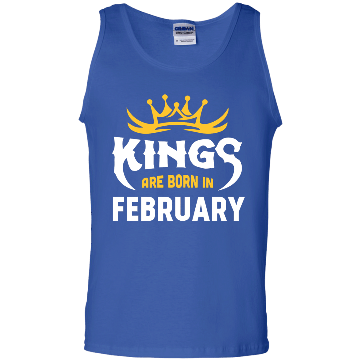 Kings Are Born In February-T-Shirt & Hoodie-Unisex Tank-Royal