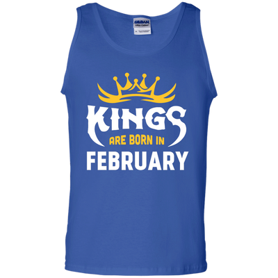 Kings Are Born In February-T-Shirt & Hoodie-Unisex Tank-Royal